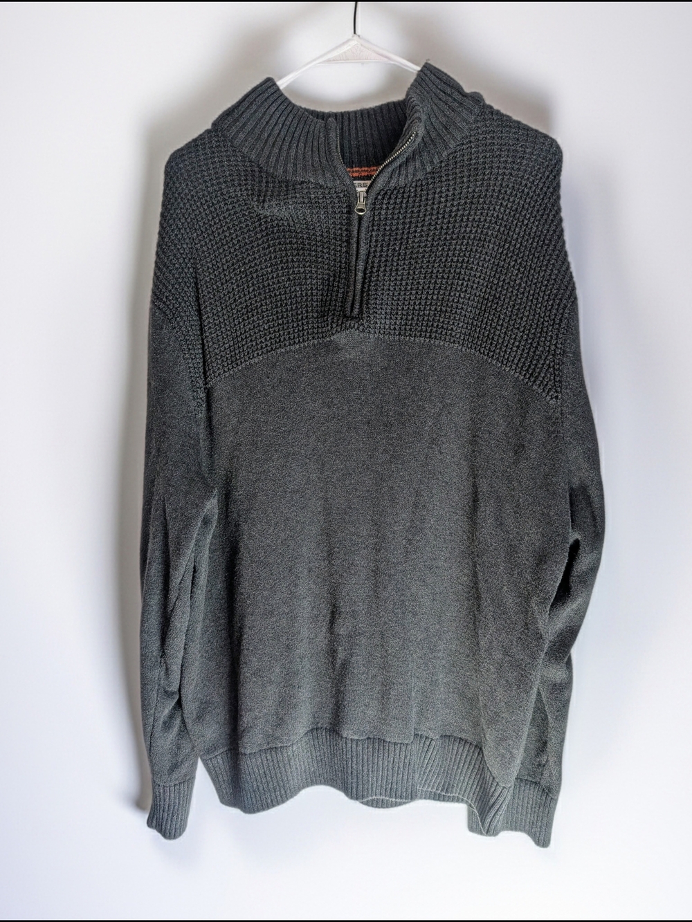 Dockers- Men's Charcoal Quarter-Zip Knit Sweater- XL